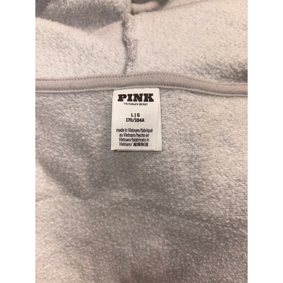Grey Victorias Secret PINK zip up hoodie size L GUC - Picture 7 of 7
